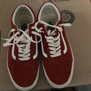 Red suede Vans
